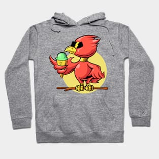 Cool bird eating ice cream cone Hoodie